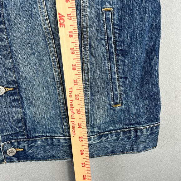Levis Denim Trucker Jacket Fits Large Blue Jean Medium‎ Wash Faded Classic 70797 - Picture 12 of 12